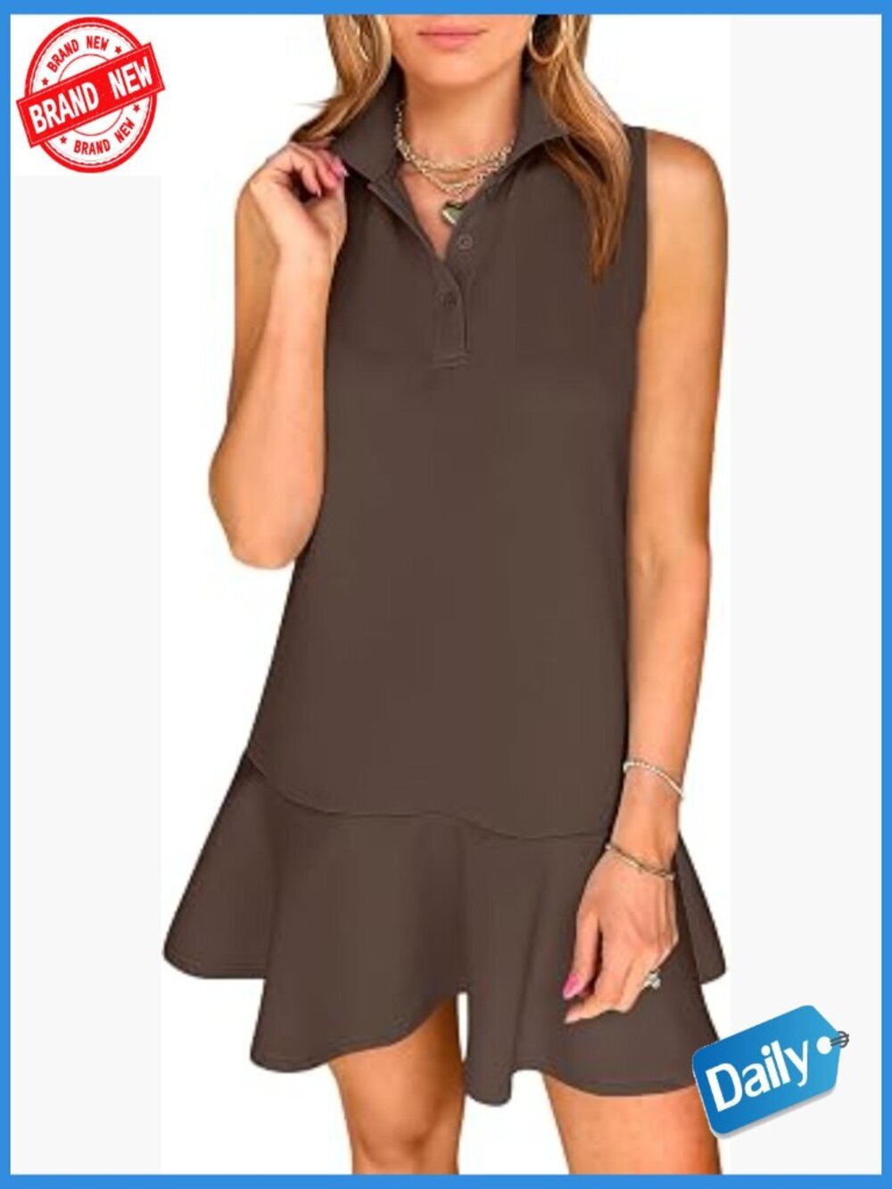 Polo Sleeveless Mini Shift Dress Athletic Golf Tennis Travel